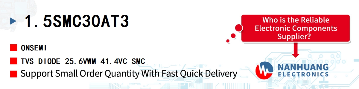 1.5SMC30AT3 onsemi TVS DIODE 25.6VWM 41.4VC SMC