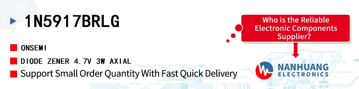 1N5917BRLG onsemi DIODE ZENER 4.7V 3W AXIAL