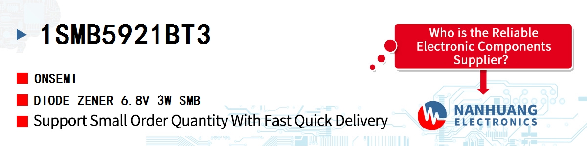 1SMB5921BT3 onsemi DIODE ZENER 6.8V 3W SMB