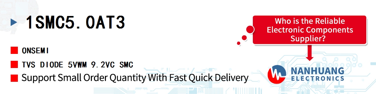 1SMC5.0AT3 onsemi TVS DIODE 5VWM 9.2VC SMC