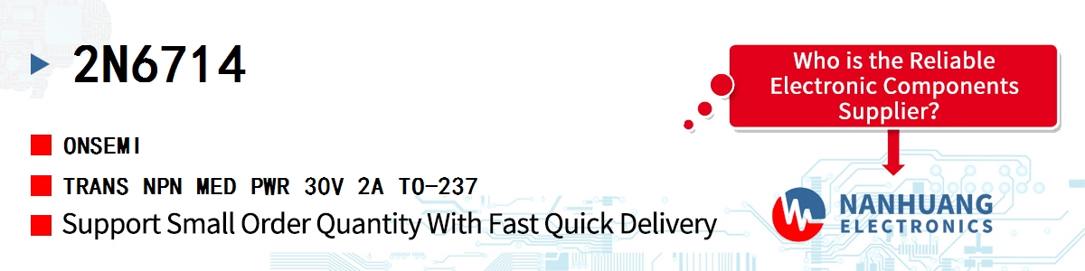 2N6714 onsemi TRANS NPN MED PWR 30V 2A TO-237