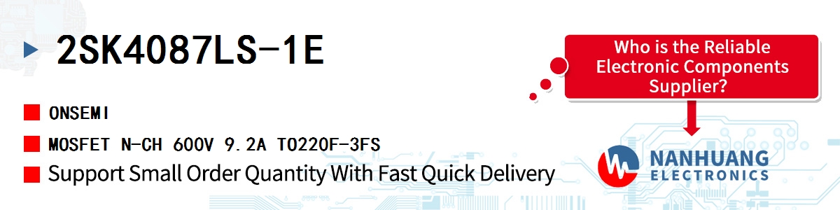 2SK4087LS-1E onsemi MOSFET N-CH 600V 9.2A TO220F-3FS