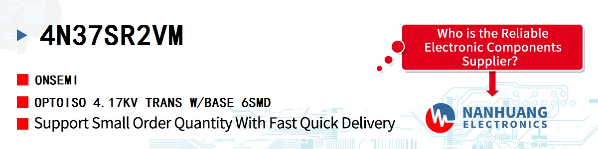4N37SR2VM onsemi OPTOISO 4.17KV TRANS W/BASE 6SMD