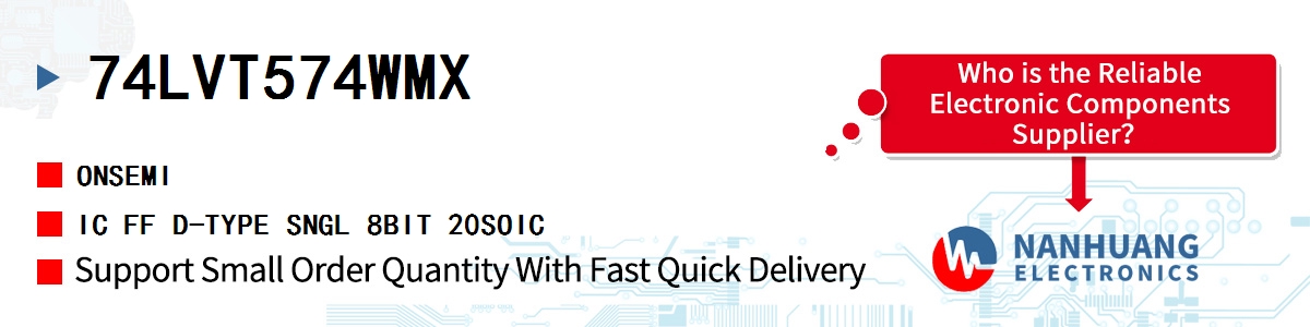 74LVT574WMX onsemi IC FF D-TYPE SNGL 8BIT 20SOIC