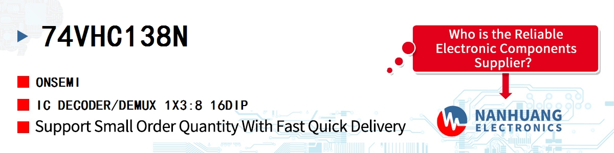 74VHC138N onsemi IC DECODER/DEMUX 1X3:8 16DIP