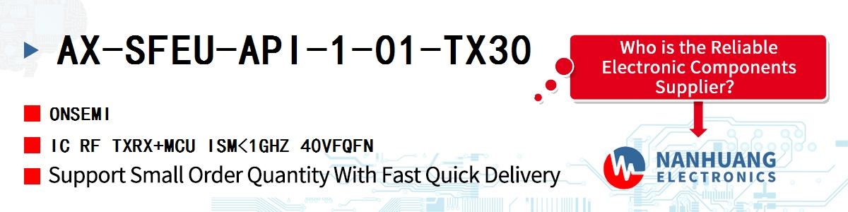 AX-SFEU-API-1-01-TX30 onsemi IC RF TXRX+MCU ISM<1GHZ 40VFQFN