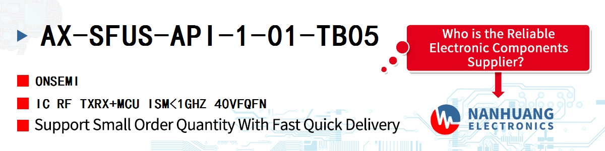 AX-SFUS-API-1-01-TB05 onsemi IC RF TXRX+MCU ISM<1GHZ 40VFQFN