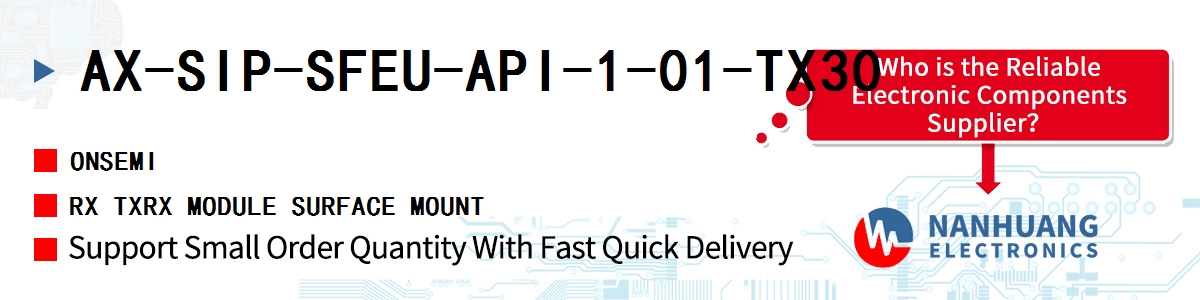 AX-SIP-SFEU-API-1-01-TX30 onsemi RX TXRX MODULE SURFACE MOUNT