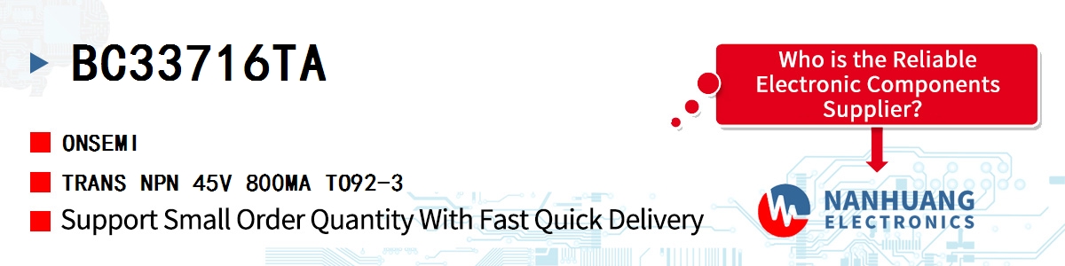 BC33716TA onsemi TRANS NPN 45V 800MA TO92-3