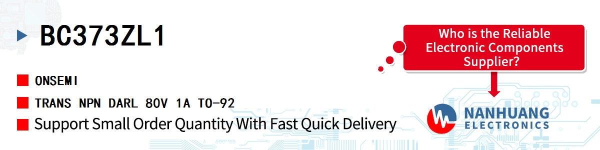 BC373ZL1 onsemi TRANS NPN DARL 80V 1A TO-92