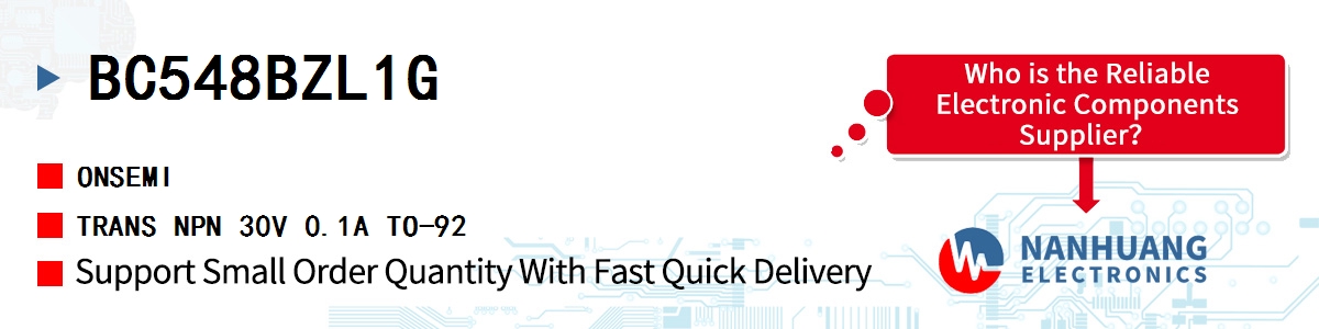 BC548BZL1G onsemi TRANS NPN 30V 0.1A TO-92