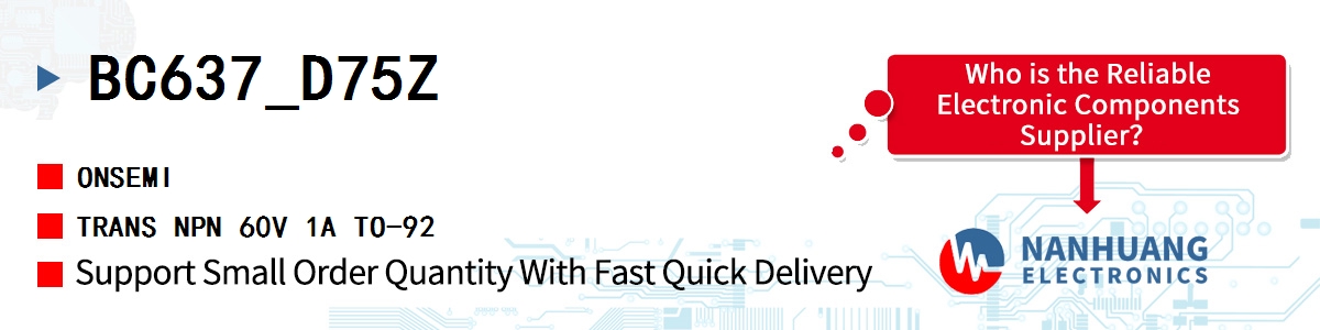 BC637_D75Z onsemi TRANS NPN 60V 1A TO-92