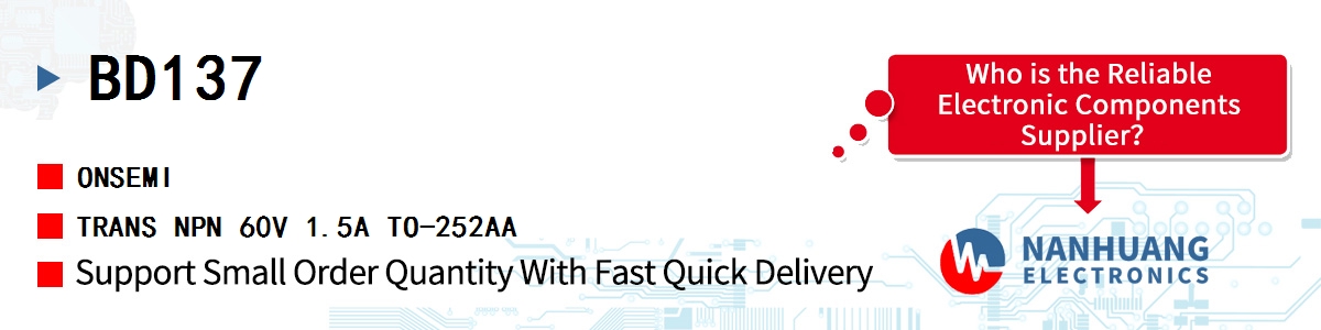 BD137 onsemi TRANS NPN 60V 1.5A TO-252AA