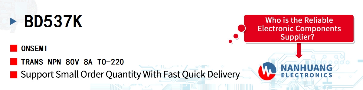 BD537K onsemi TRANS NPN 80V 8A TO-220