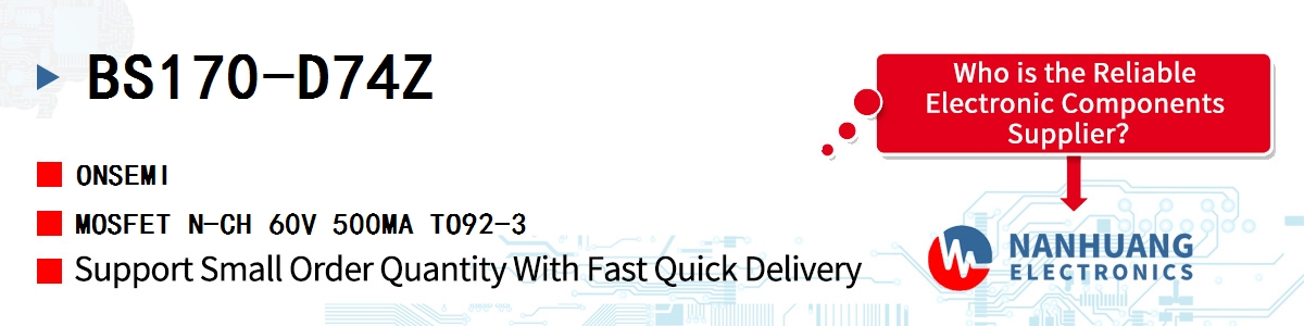 BS170-D74Z onsemi MOSFET N-CH 60V 500MA TO92-3