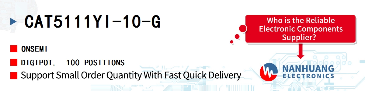 CAT5111YI-10-G onsemi DIGIPOT,  100 POSITIONS