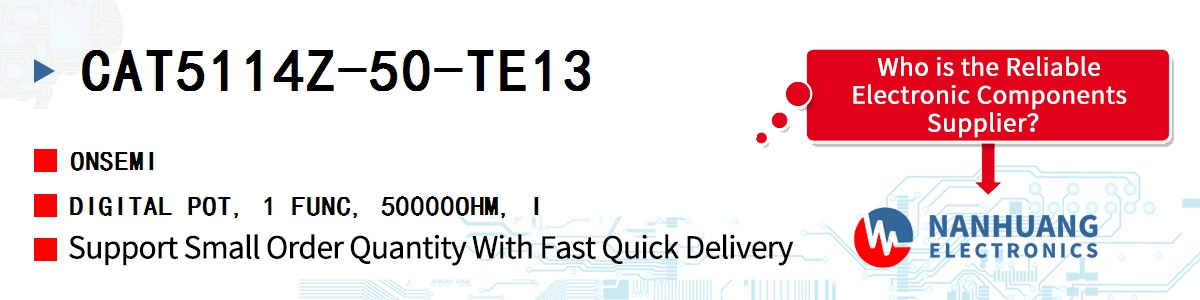 CAT5114Z-50-TE13 onsemi DIGITAL POT, 1 FUNC, 50000OHM, I
