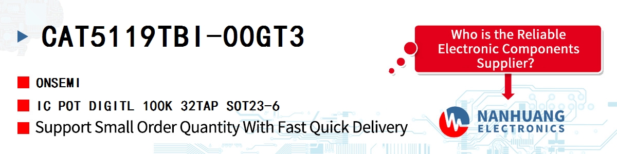 CAT5119TBI-00GT3 onsemi IC POT DIGITL 100K 32TAP SOT23-6