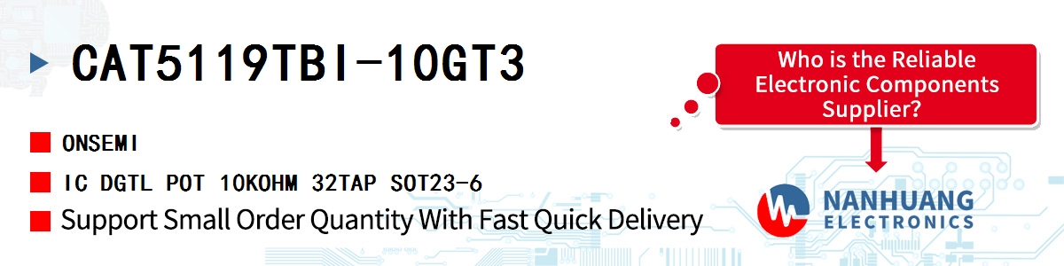 CAT5119TBI-10GT3 onsemi IC DGTL POT 10KOHM 32TAP SOT23-6