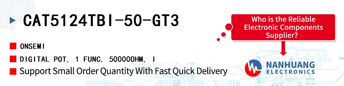 CAT5124TBI-50-GT3 onsemi DIGITAL POT, 1 FUNC, 50000OHM, I