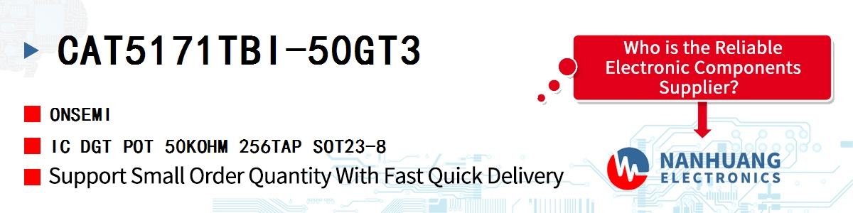 CAT5171TBI-50GT3 onsemi IC DGT POT 50KOHM 256TAP SOT23-8