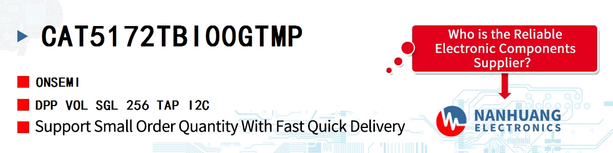 CAT5172TBI00GTMP onsemi DPP VOL SGL 256 TAP I2C