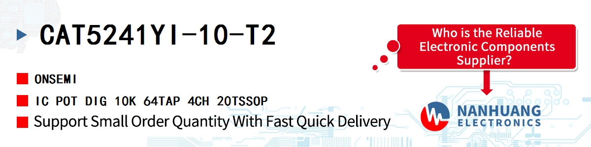 CAT5241YI-10-T2 onsemi IC POT DIG 10K 64TAP 4CH 20TSSOP