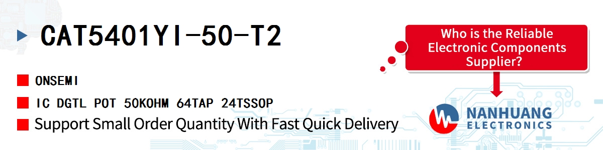 CAT5401YI-50-T2 onsemi IC DGTL POT 50KOHM 64TAP 24TSSOP