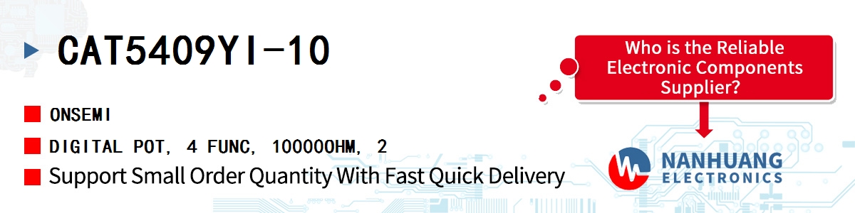 CAT5409YI-10 onsemi DIGITAL POT, 4 FUNC, 10000OHM, 2