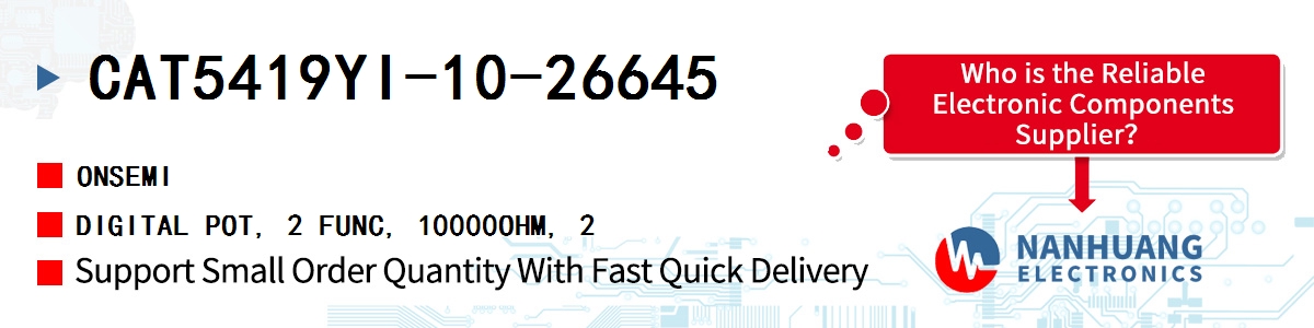 CAT5419YI-10-26645 onsemi DIGITAL POT, 2 FUNC, 10000OHM, 2