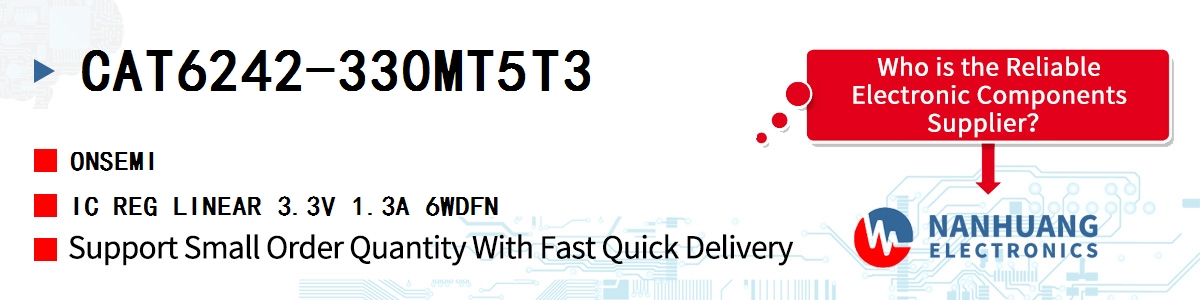 CAT6242-330MT5T3 onsemi IC REG LINEAR 3.3V 1.3A 6WDFN