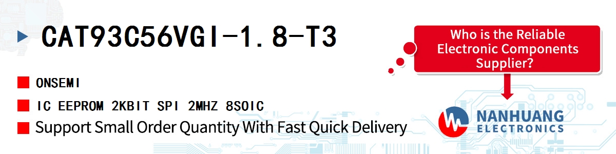 CAT93C56VGI-1.8-T3 onsemi IC EEPROM 2KBIT SPI 2MHZ 8SOIC