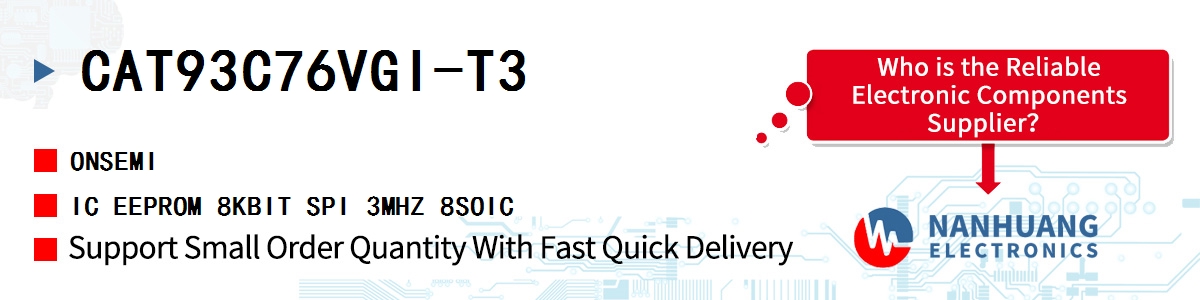 CAT93C76VGI-T3 onsemi IC EEPROM 8KBIT SPI 3MHZ 8SOIC