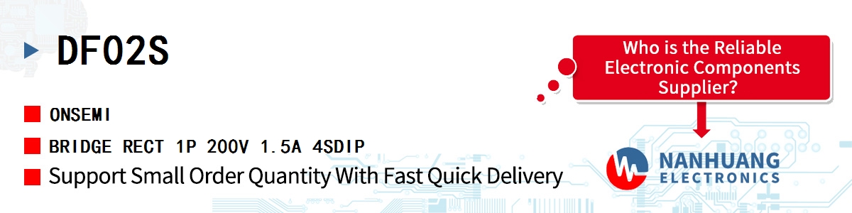 DF02S onsemi BRIDGE RECT 1P 200V 1.5A 4SDIP