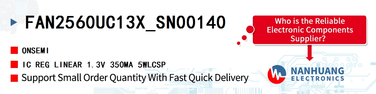 FAN2560UC13X_SN00140 onsemi IC REG LINEAR 1.3V 350MA 5WLCSP