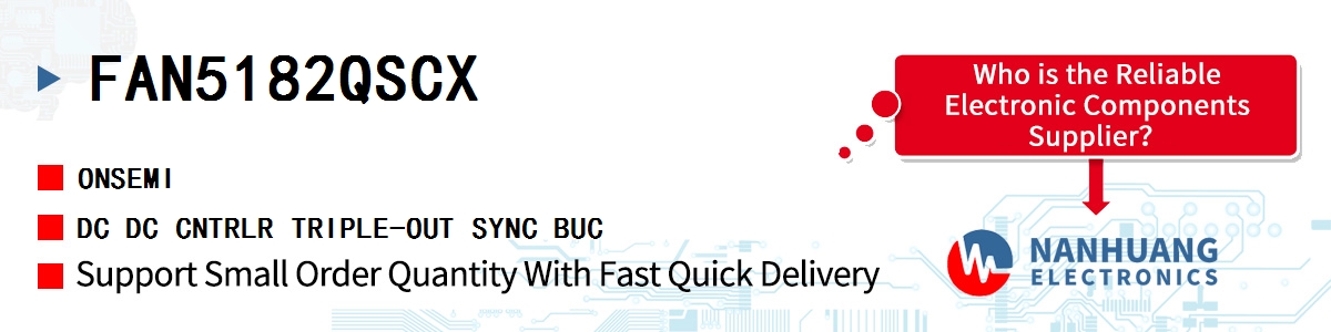 FAN5182QSCX onsemi DC DC CNTRLR TRIPLE-OUT SYNC BUC