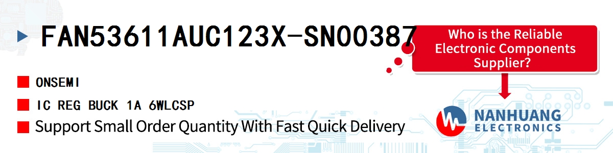 FAN53611AUC123X-SN00387 onsemi IC REG BUCK 1A 6WLCSP