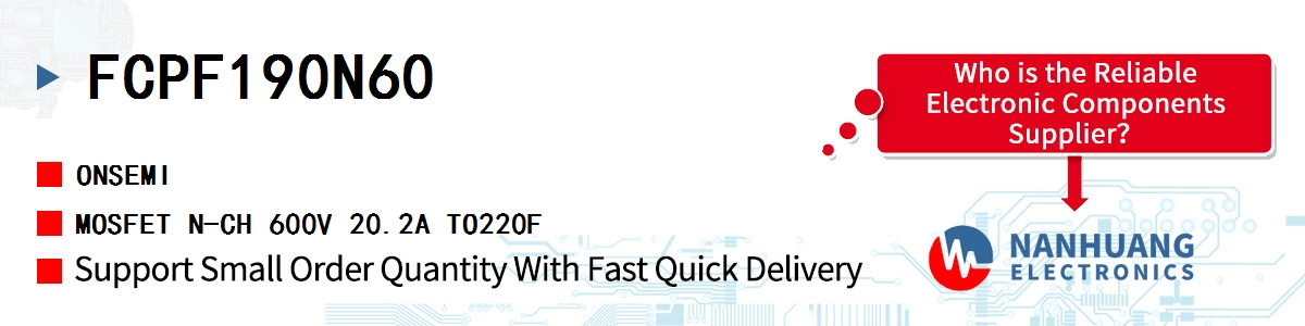 FCPF190N60 onsemi MOSFET N-CH 600V 20.2A TO220F