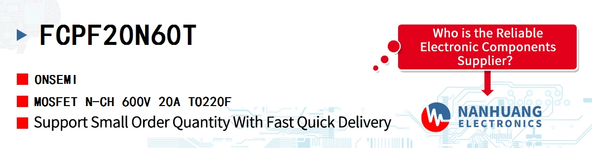 FCPF20N60T onsemi MOSFET N-CH 600V 20A TO220F