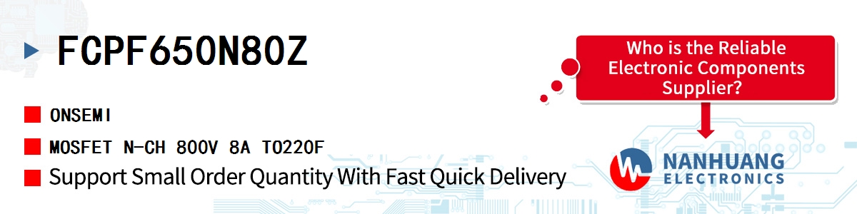 FCPF650N80Z onsemi MOSFET N-CH 800V 8A TO220F