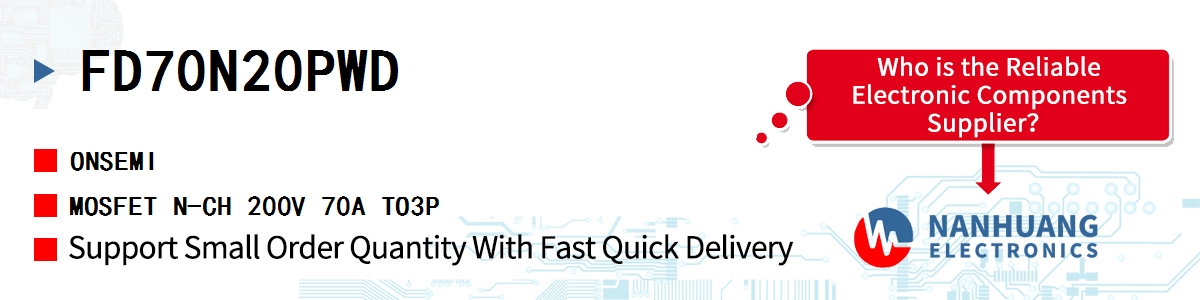 FD70N20PWD onsemi MOSFET N-CH 200V 70A TO3P
