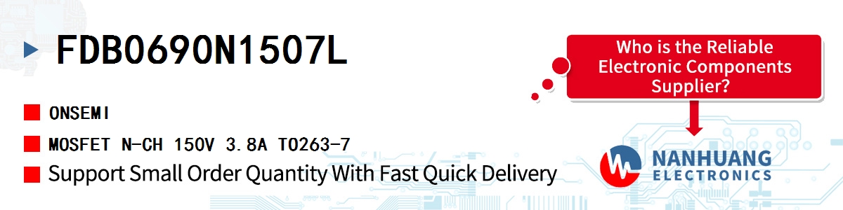 FDB0690N1507L onsemi MOSFET N-CH 150V 3.8A TO263-7