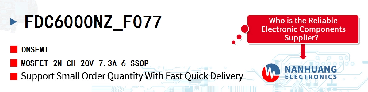 FDC6000NZ_F077 onsemi MOSFET 2N-CH 20V 7.3A 6-SSOP