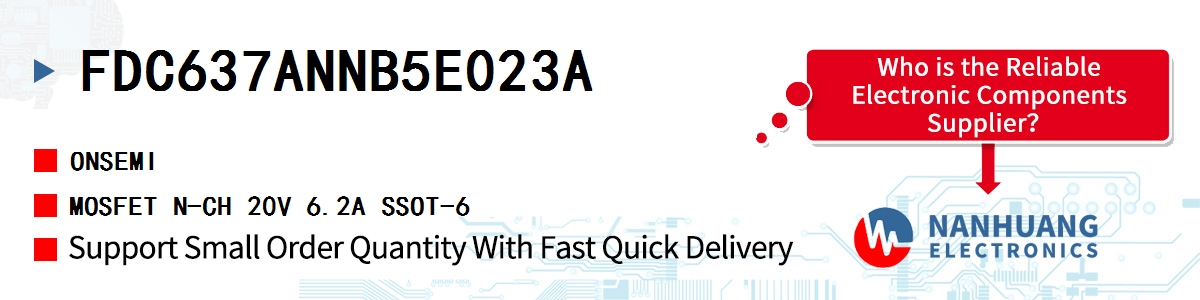 FDC637ANNB5E023A onsemi MOSFET N-CH 20V 6.2A SSOT-6
