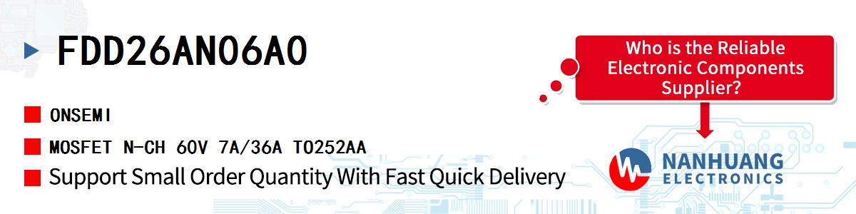 FDD26AN06A0 onsemi MOSFET N-CH 60V 7A/36A TO252AA