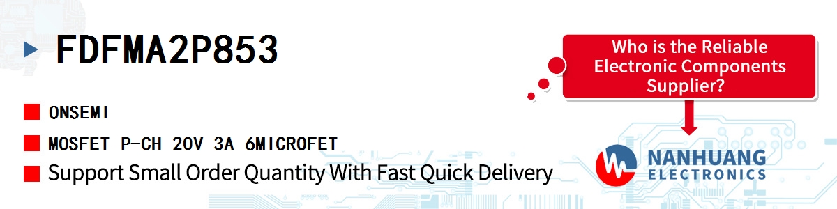 FDFMA2P853 onsemi MOSFET P-CH 20V 3A 6MICROFET