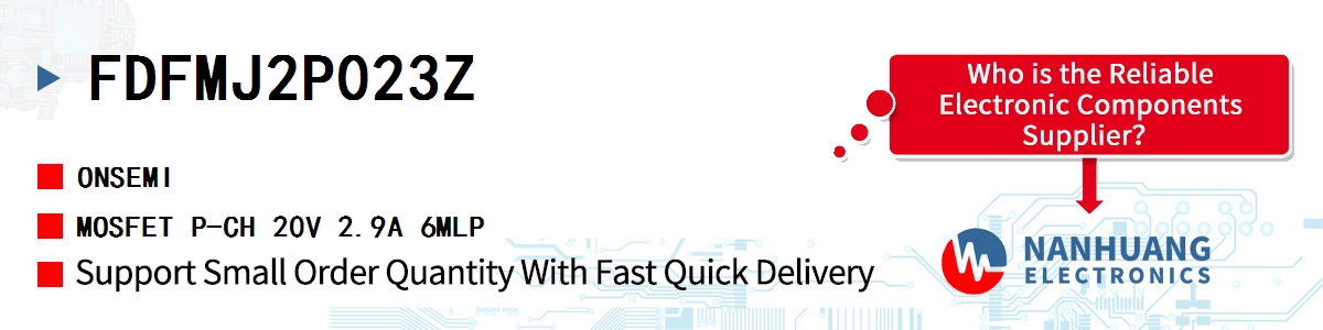 FDFMJ2P023Z onsemi MOSFET P-CH 20V 2.9A 6MLP