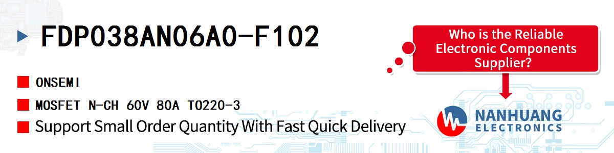 FDP038AN06A0-F102 onsemi MOSFET N-CH 60V 80A TO220-3