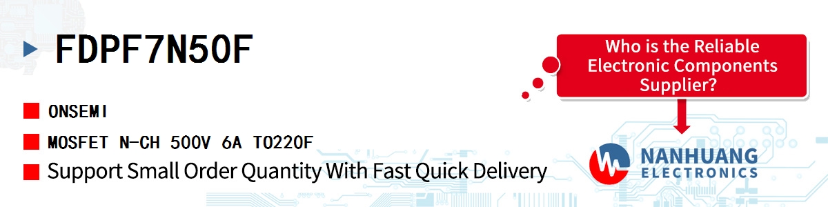 FDPF7N50F onsemi MOSFET N-CH 500V 6A TO220F