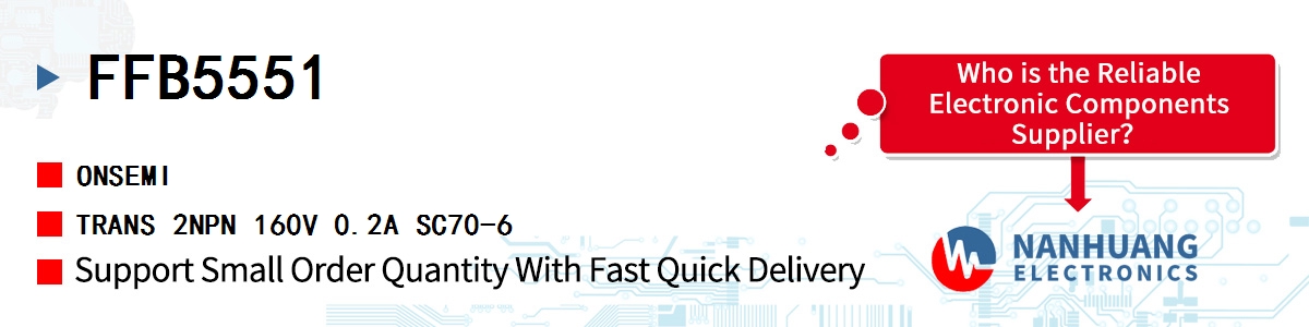 FFB5551 onsemi TRANS 2NPN 160V 0.2A SC70-6